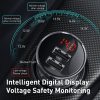 Baseus autós töltő 2USB 4.8A 24W LCD kijelzővel (Ezüst)