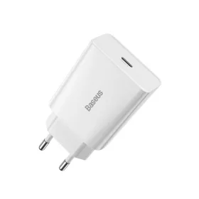   Baseus speed mini gyorstöltő, USB + USB-C, PD, 3A, 20 W (fehér)