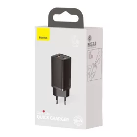   Baseus Gan2 Lite hálózati gyorstöltő USB-C/USB 65W (Fekete)