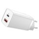 Baseus GaN2 Lite fali töltő, USB + USB-C, 65 W, EU (Fehér)