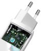 Baseus GaN2 Lite fali töltő, USB + USB-C, 65 W, EU (Fehér)