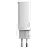 Baseus GaN2 Lite fali töltő, USB + USB-C, 65 W, EU (Fehér)