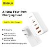 Baseus GaN2 Pro fali töltő, 2x USB + 2x USB-C, 100W, EU (Fehér)
