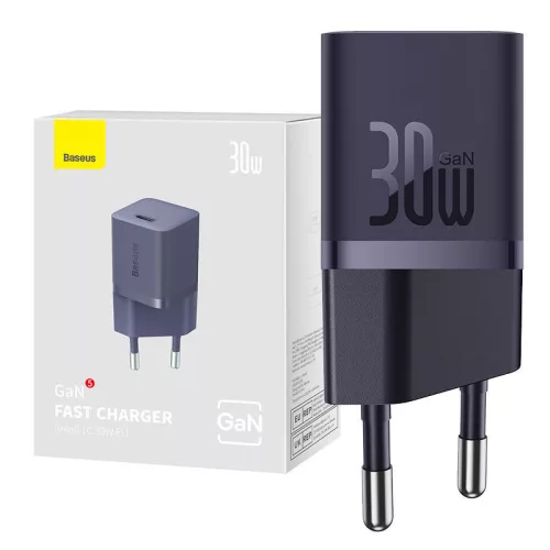 Baseus GaN5 mini hálózati töltő 30W - lila