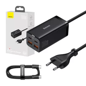   Baseus GaN3 Pro hálózati töltő 2xUSB-C + 2xUSB, 100W (fekete)