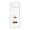 Baseus GaN5 Pro USB-C + USB hálozati töltő, 100W + 1m kábel (Fehér)
