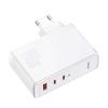 Baseus GaN5 Pro Gyorstöltő, 2xUSB-C + USB, 140W (Fehér)