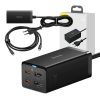 Baseus GaN5 Pro asztali gyorstöltő USB + 2x USB-C + HDMI, 67W 1,5m-es tápkábellel + USB-C - USB-C adatkábel, 100W (20V/5A), 1m (fekete)