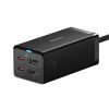 Baseus GaN5 Pro asztali gyorstöltő USB + 2x USB-C + HDMI, 67W 1,5m-es tápkábellel + USB-C - USB-C adatkábel, 100W (20V/5A), 1m (fekete)