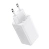 Baseus GaN5 Pro hálózati töltő 2xType-C + USB, Type-C-Type-C kábellel, 65W (Fehér)