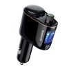 Baseus Autós Töltő/ Bluetooth FM Transmitter S-06, BT. 4.2, USB-A, (Fekete)