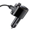 Baseus Autós Töltő/ Bluetooth FM Transmitter S-06, BT. 4.2, USB-A, (Fekete)