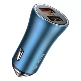   Baseus Golden Contactor Pro autós töltő, 2x USB, 40W (kék)
