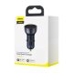 Baseus Particular autós töltő USB/USB-C 65W 5A SCP QC 4.0 + PD 3.0 LCD kijelzővel (Szürke)