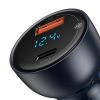 Baseus Particular autós töltő USB/USB-C 65W 5A SCP QC 4.0 + PD 3.0 LCD kijelzővel (Szürke)
