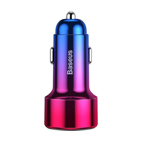Baseus Magic USB + USB-C QC 4.0 PD 45W autós töltő (piros/kék)
