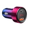 Baseus Magic USB + USB-C QC 4.0 PD 45W autós töltő (piros/kék)