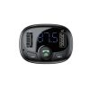 Baseus autós töltő Bluetooth FM adóvevő S-09A, BT. 4.2, 10m hatótávolság, 2x USB-A 3.4A, Micro SD kártyaolvasó, (fekete)