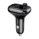 Baseus Autós Töltő - Bluetooth FM Transmitter S-13, BT. 5.0, 10m Range, USB-A QC 12V/ 2.4A, USB-A 5V/ 1.5A, Type-C 12V/ 2.4A, (Fekete)