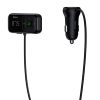 Baseus autós töltő Bluetooth Fm adóvevő T-típusú S-16 kijelzővel 2xUSB MicroSD (fekete)