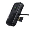 Baseus autós töltő Bluetooth Fm adóvevő T-típusú S-16 kijelzővel 2xUSB MicroSD (fekete)