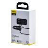 Baseus autós töltő Bluetooth Fm adóvevő T-típusú S-16 kijelzővel 2xUSB MicroSD (fekete)