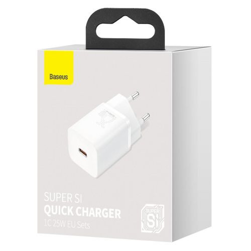 Baseus Szupergyors USB-C 25 W-os Power Delivery Quick Charge töltő (Fehér)