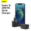 Baseus Super Si USB-C hálózati gyorstöltő 20W (Fekete)