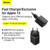 Baseus Super Si USB-C gyors hálózati töltő 30W (Fekete)