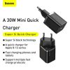 Baseus Super Si USB-C gyors hálózati töltő 30W (Fekete)