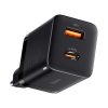 Baseus Utazó Gyorstöltő - Super Si Pro mini - C+U, PD 3.0, QC 3.0 30W (Fekete)