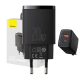 Baseus Compact gyorstöltő adapter 20W Type-C + USB (Fekete)