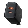 Baseus Compact gyorstöltő adapter 20W Type-C + USB (Fekete)