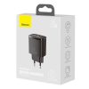 Baseus Compact gyorstöltő adapter 20W Type-C + USB (Fekete)