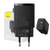 Baseus Compact gyorstöltő adapter 20W Type-C + USB (Fekete)