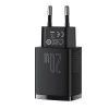 Baseus Compact gyorstöltő adapter 20W Type-C + USB (Fekete)