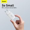 Baseus Compact gyorstöltő adapter 20W Type-C + USB (Fehér)