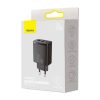 Baseus Compact gyorstöltő adapter 30W USB-C + 2XUSB (Fekete)