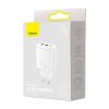 Baseus Compact gyorstöltő adapter 30W USB-C + 2XUSB (Fehér)