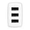 Baseus kompakt gyorstöltő, hálózati töltő, 3x USB, 17W (Fehér)