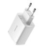 Baseus kompakt gyorstöltő, hálózati töltő, 3x USB, 17W (Fehér)
