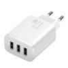 Baseus kompakt gyorstöltő, hálózati töltő, 3x USB, 17W (Fehér)