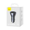 Baseus Golden Contactor Pro autós töltő, 2x USB-C, 1x USB, 65W (szürke)