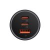 Baseus Golden Contactor Pro autós töltő, 2x USB-C, 1x USB, 65W (szürke)