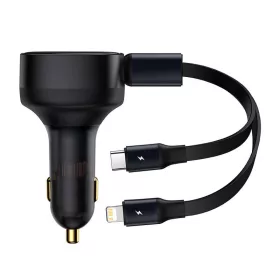   Baseus Enjoyment autós töltő USB-C + Lightning kábellel, 3A, 30W (fekete)