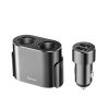Baseus High Efficiency 2 szivargyújtós elosztó (80W) + 2USB autós töltő 3.1A (fekete)