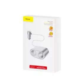  Baseus autós töltő One – Two Cigarette Lighter(dual- lighter 80W+dual USB (ezüst)