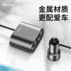 Baseus autós töltő One – Two Cigarette Lighter(dual- lighter 80W+dual USB (ezüst)
