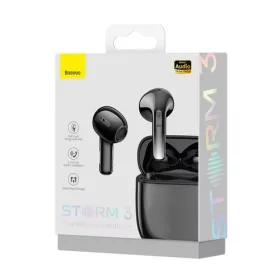   Baseus Storm 3 Vezeték nélküli TWS Bluetooth 5.2 fülhallgató ANC-vel (fekete)