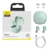 Baseus Encok WM01 Bluetooth Fülhallgató Vezeték Nélküli TWS 5.3 (Google Assistant, Siri támogatás) (zöld)